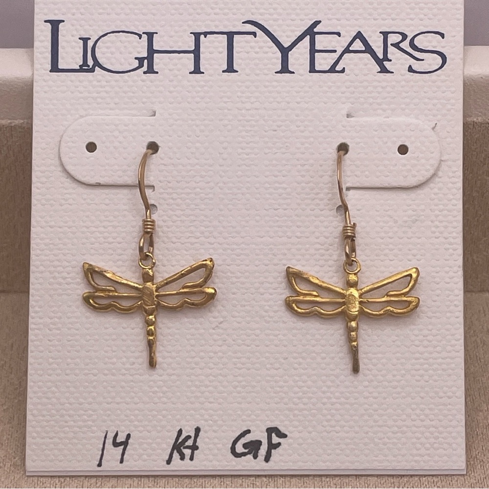 Light Years 14K Gold Filled Matte Dragonfly Earrings